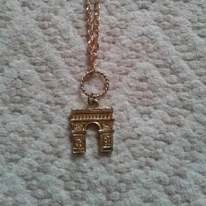 French Arc de Triomphe  Fashion Goldtone Necklace